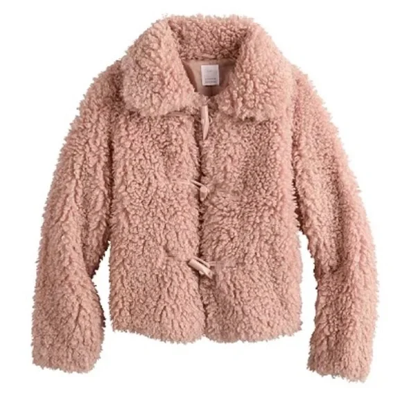 LC Lauren Conrad Cropped Faux-Fur Jacket Sz XL - Picture 4 of 8